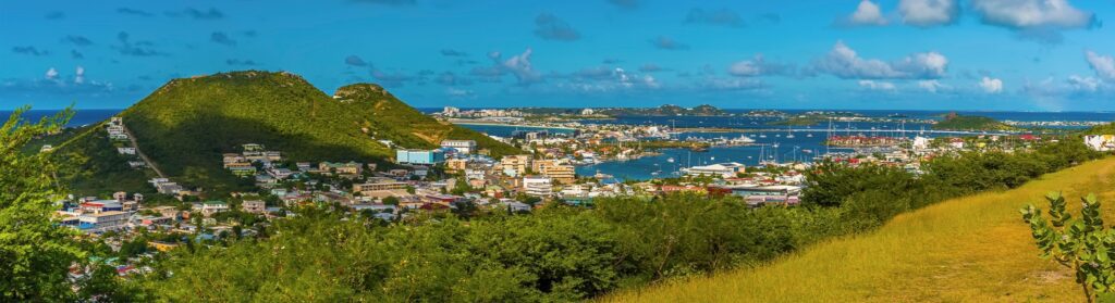 St Maarten from the hills above the city