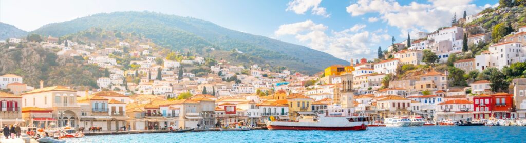 Saronic gulf off of mainland Greece.