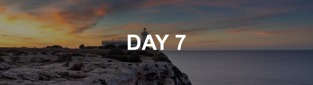 Blanc lighthouse in southern Mallorca at sunrise