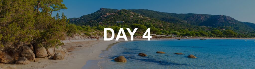 Palombaggia beach with azure sea water, Corsica island, France