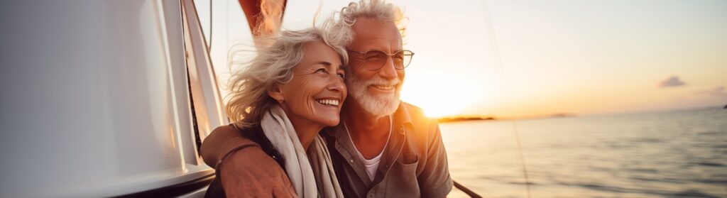 Senior couple on a boat