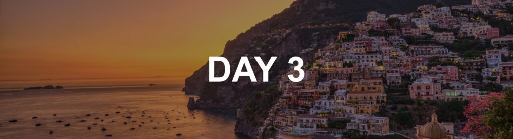 Positano on the italian Amalfi coast after sunset